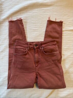 Free People Slim High-Rise Skinny Jeans in Rose Clay
